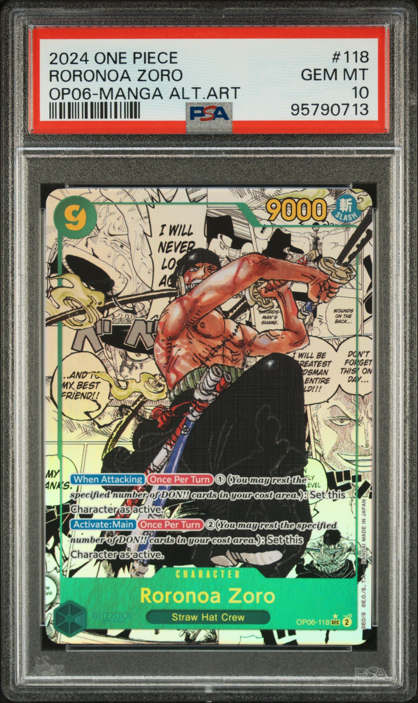 Roronoa Zoro Manga (OP06) PSA 10